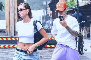 Hailey and Justin Bieber Wear Matching Casual Looks for NYC Lunch Date